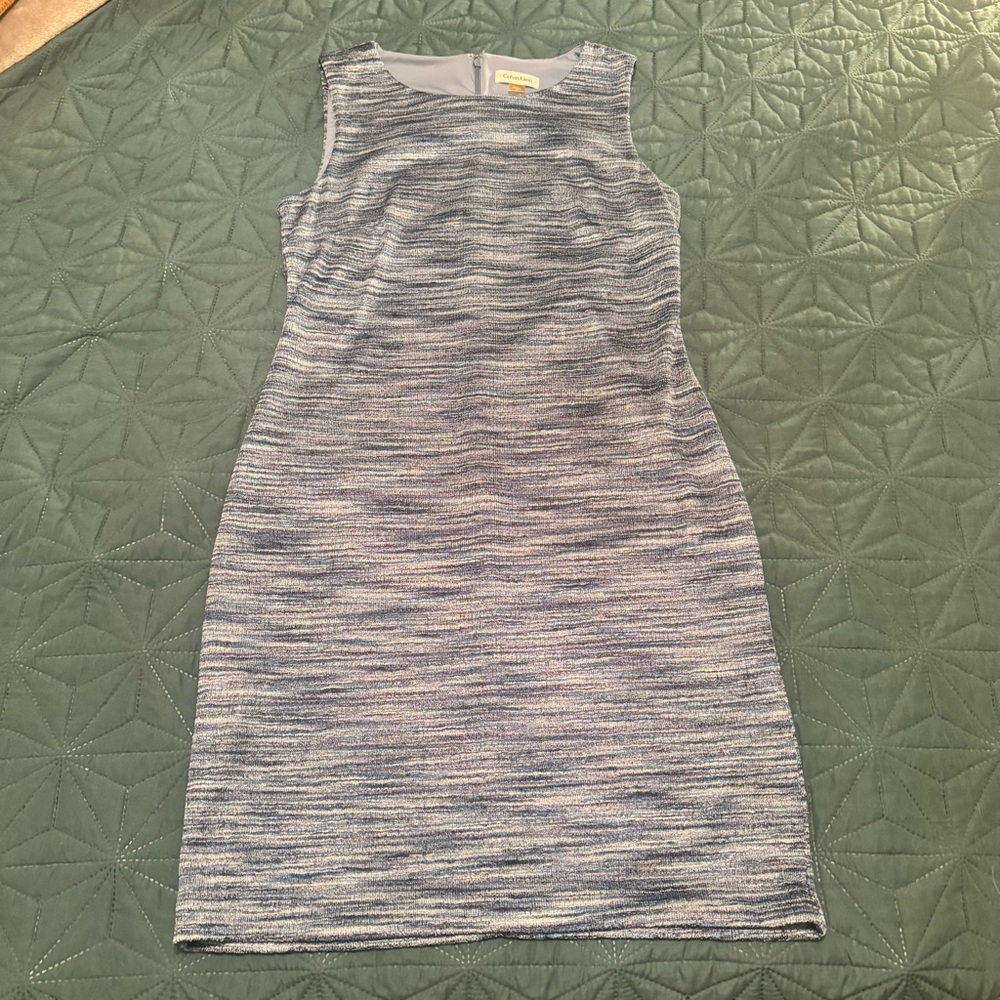 Calvin Klein Size 10 Blue Sleeveless Dress